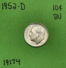 1952 D Roosevelt Dime BU Uncirculated Mint State 90% Silver 10c US Coin