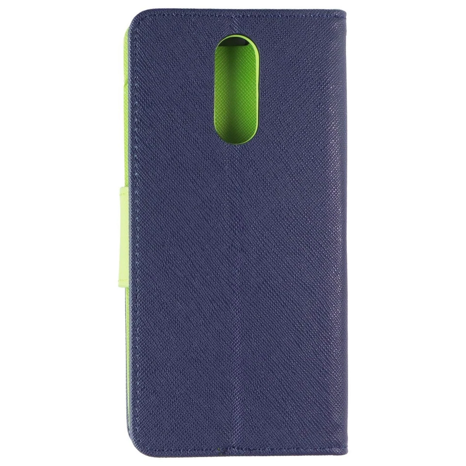 Funda Cartera Serie Granulado Cruzado Mybat MyJacket para LG K40 - Cuero Azul y Verde Foto 3 de 4