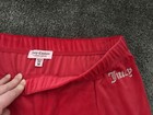 NEW Juicy Couture Red Velour Lounge Pants Rhinestone Accent Size M — photo 3