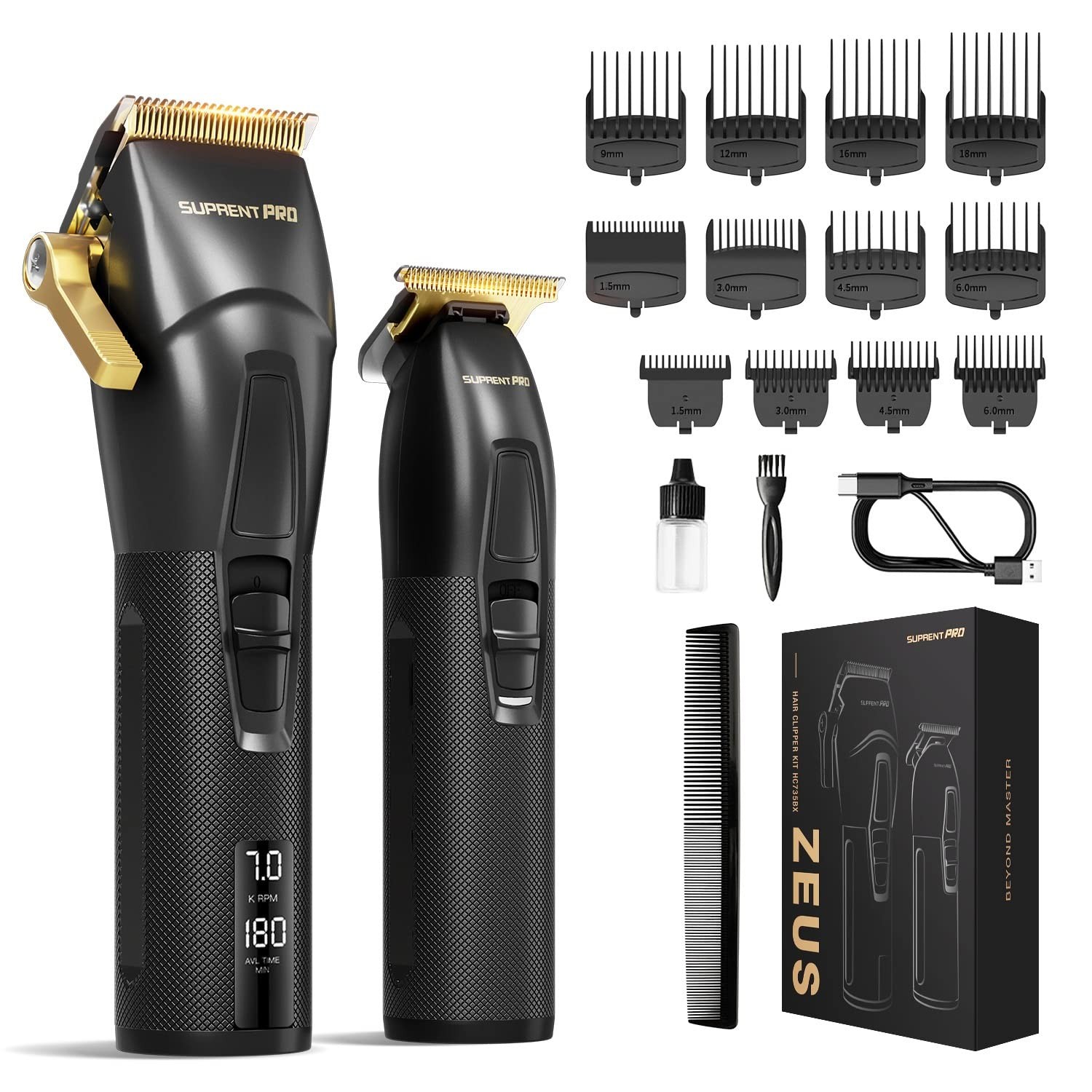 Professional USB-C Rechargeable Hair Clippers for Men - Barber-Grade Trimmer