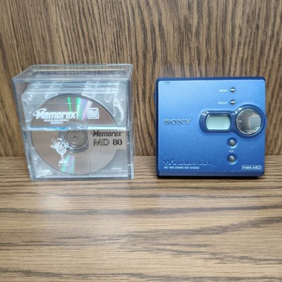 Sony MD Walkman MZ-N420D NetMD Digital Music Player Blue Minidisc Player Working