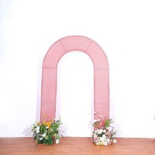 8ft ROSE GOLD Shimmer Fitted Spandex Open Arch Double Sided Backdrop STAND COVER
