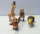 Vtg Fisher Price Little People CIRCUS ANIMALS - Giraffe/Lion/Monkey/Bear  READ