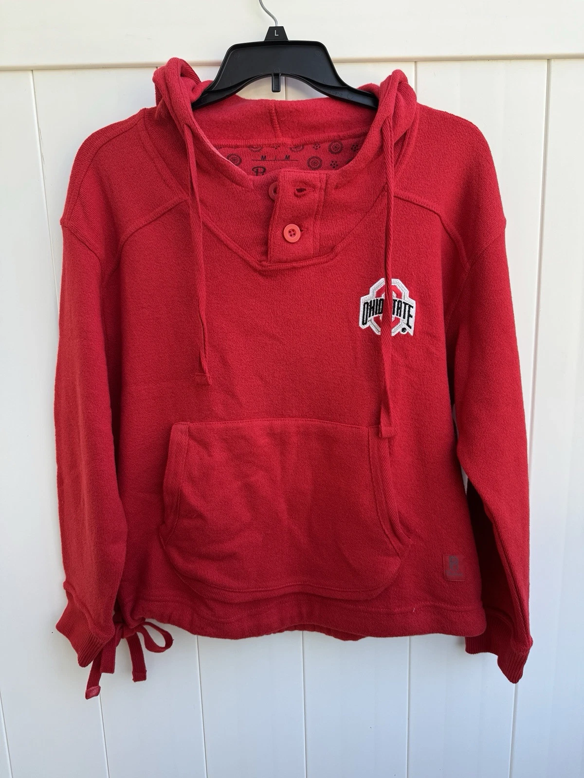 Pressbox Women’s Ohio State Textured Hoodie Sweatshirt/Sweater Red Medium NWOT