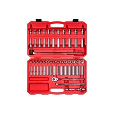 Tekton SKT25301 1/2" Drive 6-Point Socket/Ratchet Set, 57-Piece