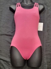 Capezio Andela Leotard Pink V-shaped Strap Detailing Over Front /Back SZ L-Tween