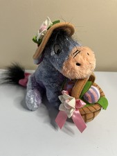 Vintage Disney Easter Eeyore with Egg Basket Beanie Plush, Spring