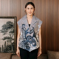 Adyatma Senara Grey Vest Outer Batik Women Co...