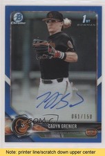 2018 Bowman Draft Chrome Pick Blue Refractor 61/150 Cadyn Grenier Auto READ 1u6