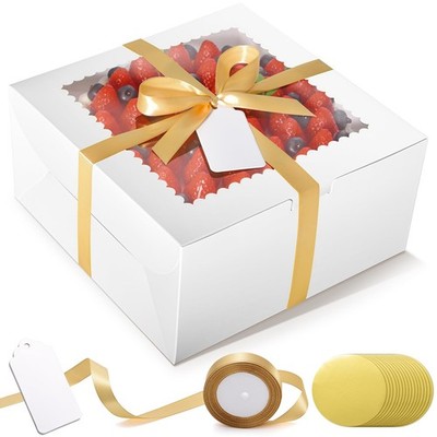 PCS Inch Cake Boxes Boards White Boxes Boards xxx Window Carrier Parties