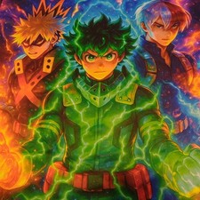 My Hero Academia - Bakugo, Midoriya, Todoroki All Over Print Shirt - 2Xl - New