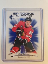 2021-22 UD SP Authentic Blue #138 SP Rookie Authentics Mike Hardman Blackhawks