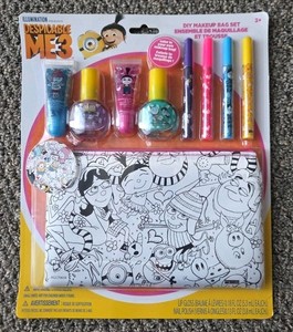Despicable Me 3 DIY Makeup Bag Set Nail Polish Lip Gloss Minions Girls