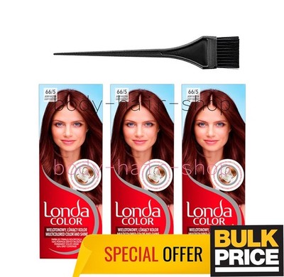 Londa 66/5 Light Chestnut Full Coverage Gray Hair Color Long-Lasting Bulk 3-Pack
