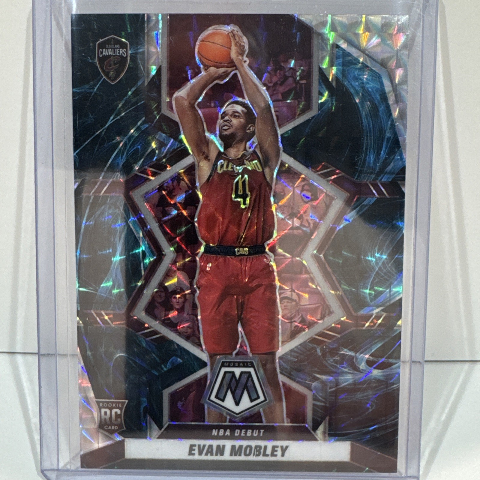 2021-22 Panini Prizm Evan Mobley Mosaic Genesis Rookie NBA Debut Card #263