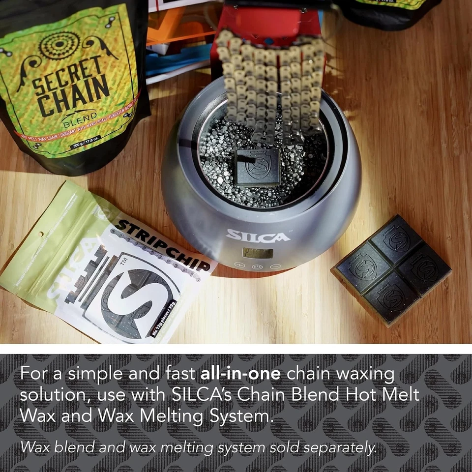 Tira de astillas de cera de fusión en caliente desengrasante para cadenas de bicicletas | 6 canales individuales... Foto 4 de 4