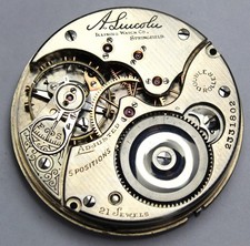 1911 Illinois A. Lincoln 16s 21j Pocket Watch MOVEMENT ONLY - Parts/Repair