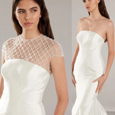 Brautkleid Hochzeitskleid Mermaid Ärmellos Maßgeschneidert 38 40 42 44 46 - Bild 1 von 4