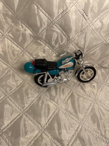 MATCHBOX KIDCO Harley Davidson Moto Vintage 1981 BLU Pull String Giocattolo anni 80 - Foto 4 di 6