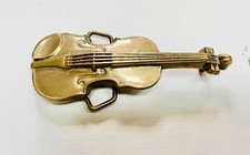 Vintage Brass Violin Belt Buckle Baron Buckles 1978 Unique Musical Instrument