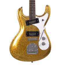 Eastwood Of Canada Sidejack Pro Dlx Gold Metal Flake Mosrite-inspired Offset New
