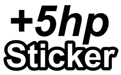 +5hp Sticker, Vinyl Decal, Bumper Sticker, JDM Decal for Car, Window, Outdoor...