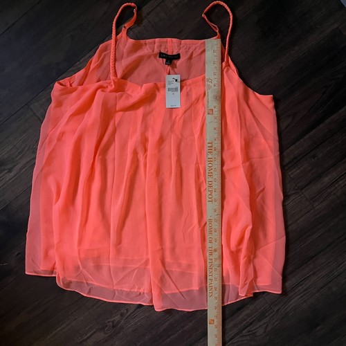 Camisa sin mangas Lane Bryant talla 20 naranja túnica transparente forrada correa ajustable cami nueva con etiquetas - Imagen 5 de 7