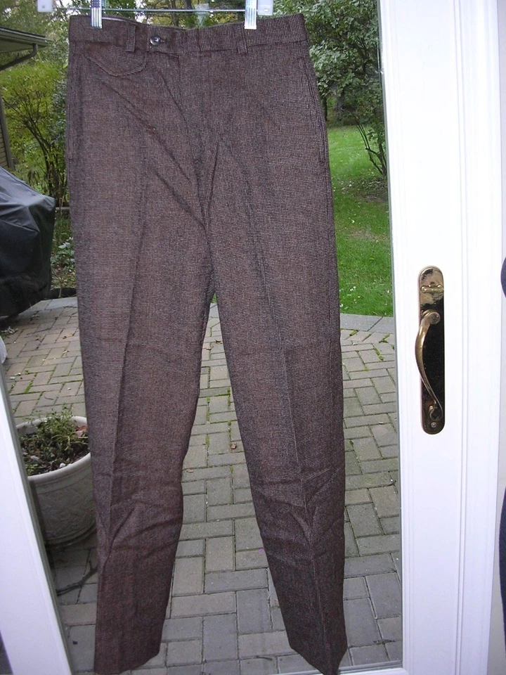 Mens Vintage Tweed Wool Skinny Steampunk Pants~ Dickens Victorian Costume 30wX34 - Image 2 of 3