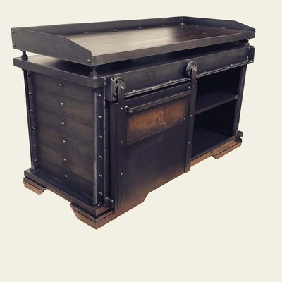 Kücheninsel Industrie Style Vintage Stahl 1,5 m x 95 cm x 92 (Made in