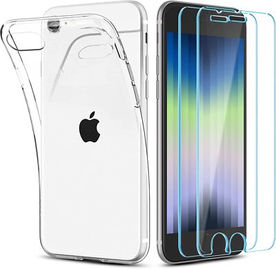For Apple IPHONE Se 2020 Cover Case Silicone+Film Tempered