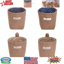 Versatile Cotton Linen Foldable Organizer Bags - 4 Unique Patterns Included