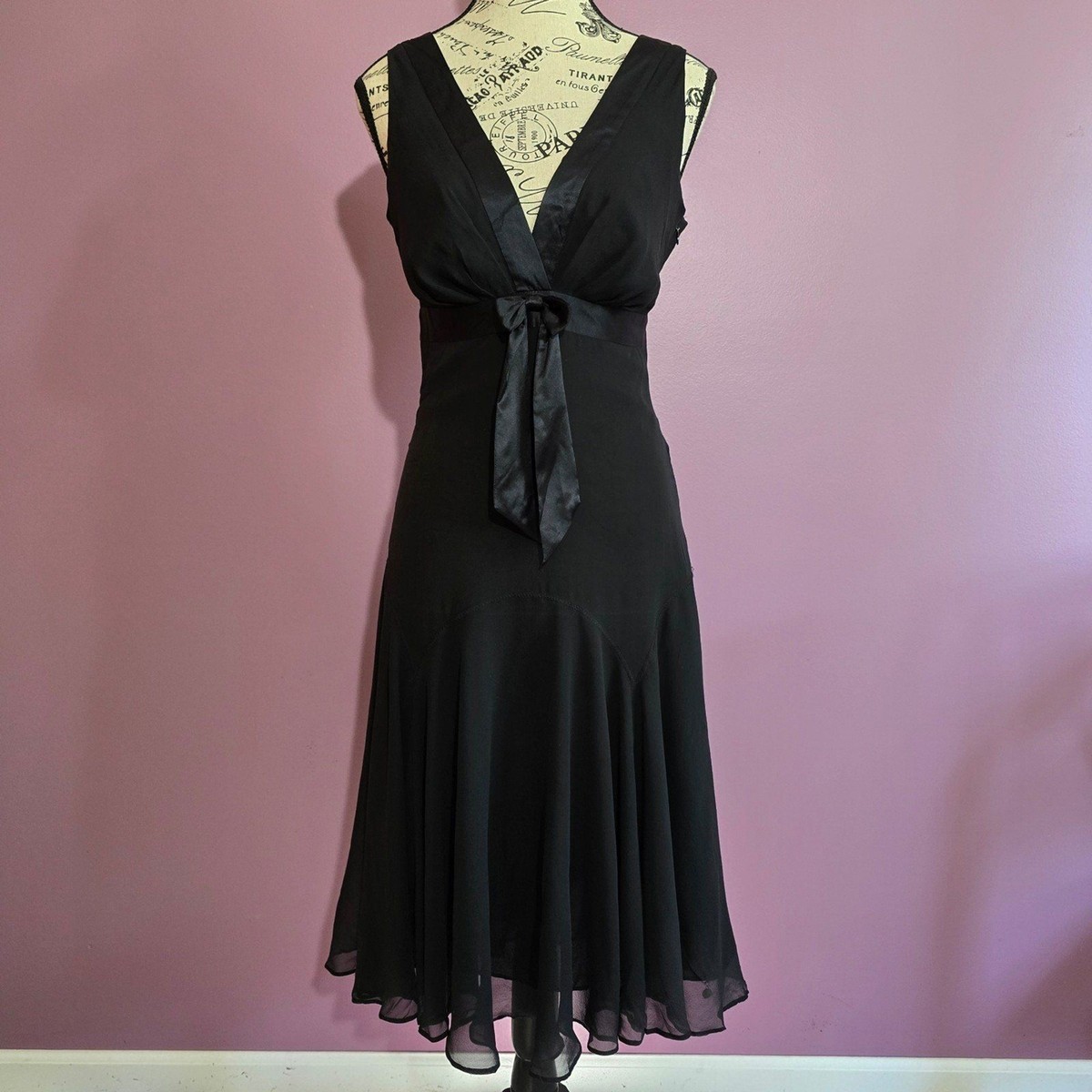 ted baker black silk dress Ted Baker London black Silk Gatsby dress Fairy Airy Empire Waist