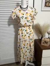 Shein - Charming Lemon Print Dress - Large (0856)