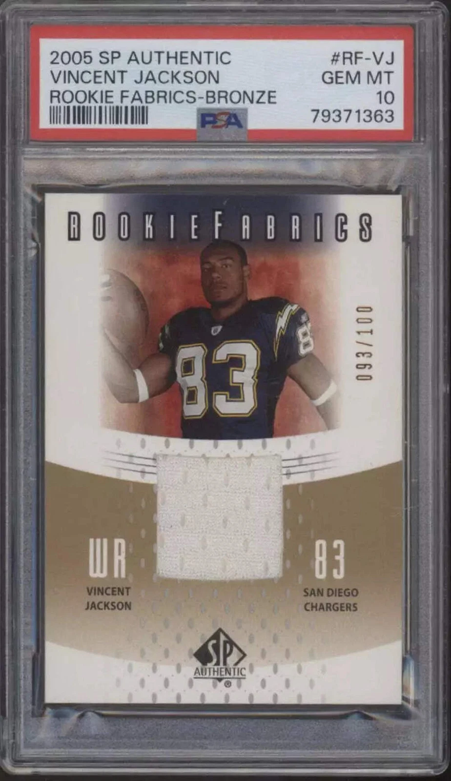 Vincent Jackson SP Authentic Rookie Fabrics Bronze #RFVJ Base