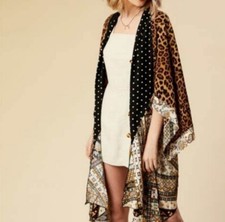 NWOT Originality Mixed Print Patchwork Kimono - XS/Small
