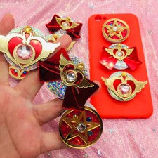 Sailor Moon Crystal Star Moon Finger Heart Ring Holder Phone Stent Accessories