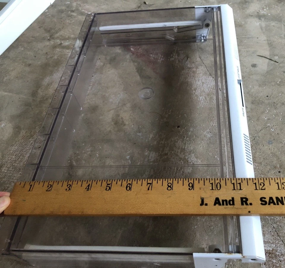 Maytag Refrigerador Inferior Crisper Estante 67892-6 Cubierta Plástico Transparente Fabricante de Equipo Original Usado Foto 2 de 4