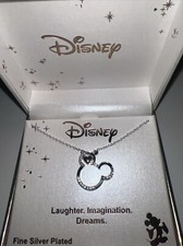 Disney Minnie Fine Silver Plated Pendant Necklace