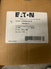Eaton C0500E2AFB "New" Transformer 500VA Hz 50/60 Pri 230V x 460V Sec 115V