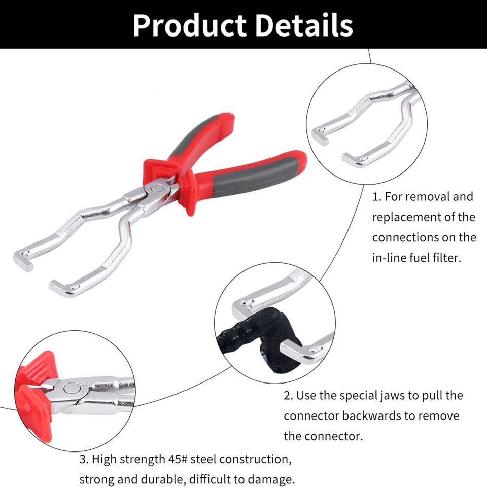 Car Fuel Feed Pipe Plier Gasoline Fuel Line Hose Clip Clamp Removal