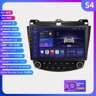 8Kern Android 12 Autoradio Für Honda Accord 7 VII 2003-2007 CarPlay WIFI GPS DSP