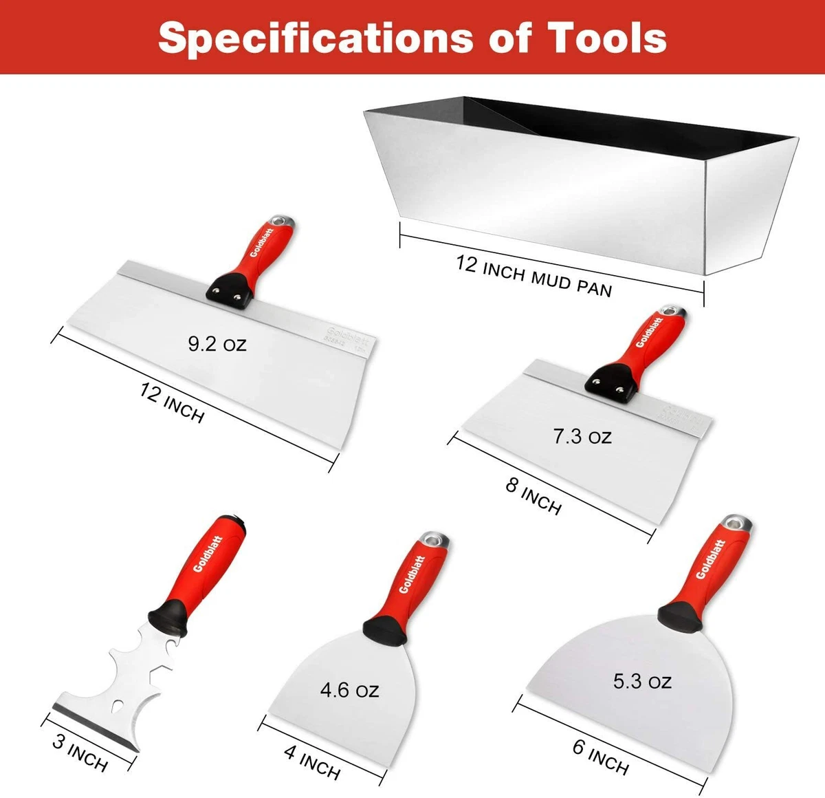 Stainless Steel Putty Knife Set, 3 Pcs, Good for Drywall Spackle, Taping,  Scraping Paint