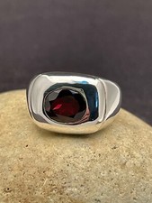 GENUINE PYROPE GARNET RING 925 STERLING SILVER FAST FREE SHIPPING