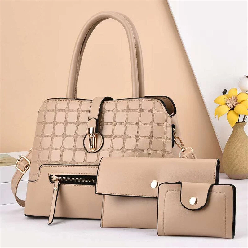 CT43113 KHAKI Leather Bag Set