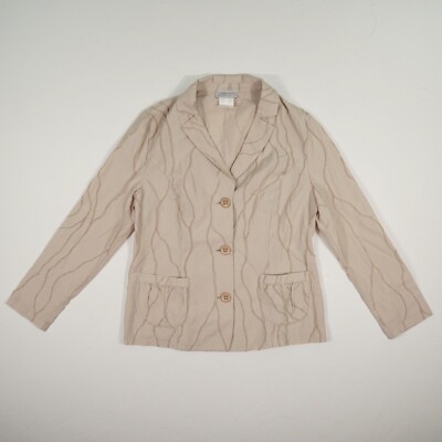 LAURA KENT Blazer Damen Gr. DE 40 beige Casual-Look leicht locker Reverskragen