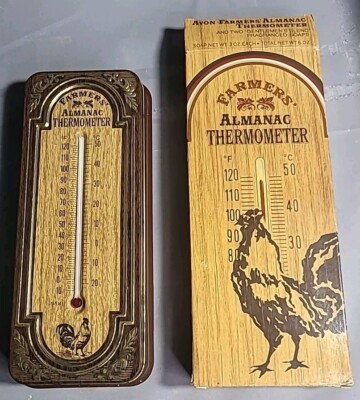 VTG Avon Farmers  Almanac Thermometer and 2 Gentlemen s Blend Fragranced Soaps