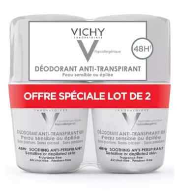 Vichy 48hr Anti-Perspirant Sensitive Skin Roll-On Deodorant 2 x 50ml