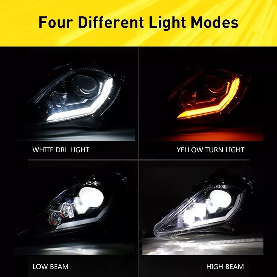 Led Headlights w/ Turn for Yamaha Raptor YFZ 450 450R 450X 700R YFM 250 350 700 - Image 2 of 4