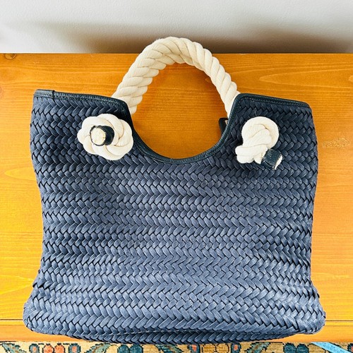 Talbots Woven Braid Nautical Rope Purse Tote Bag - Picture 9 of 15