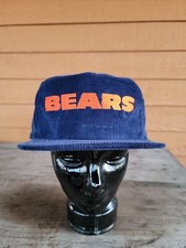 corduroy bears NFL Football Blue 90s 80s Vtg Flat Bill Trucker Snapback Hat Cap
